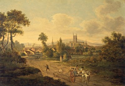 Gloucester depuis St Mary Magdalen, vers 1780 - Julius Caesar Ibbetson